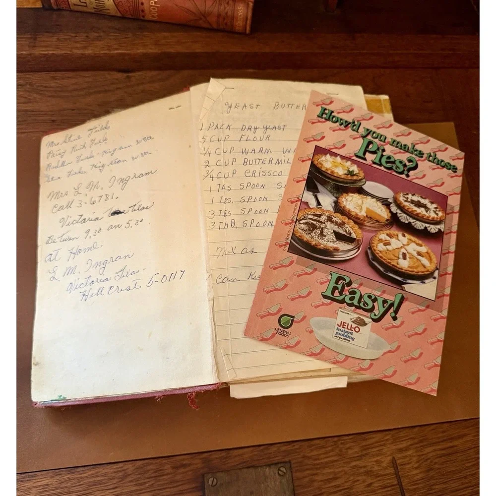 Vintage Ephemera & Recipes Inside The Modern Family Cook Book 1940s Estate Find